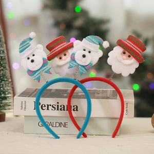 Christmas Santa and Polar Bear headbands for kids, festive holiday party hair accessories