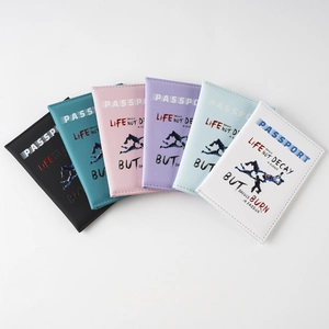 Passport Holder Cover PU Leather Protective Sleeve Printed With Inspirational Quotes And Skydiver Pattern Ultra Light Slim