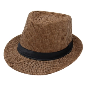 Breathable Straw Fedora Hat Sunshade Beach Summer Jazz Panama Style For Men Women With Black Decorative Ribbon