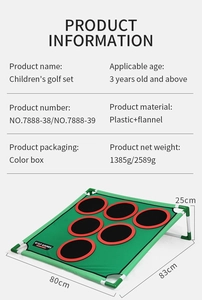 Dimensions et spécifications détaillées du kit de golf pour enfants avec filet et cadre