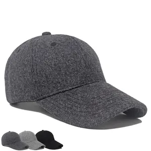 Winter wool baseball cap for men and women in dark grey, light grey, and black colors