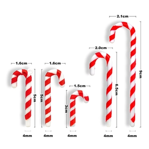 Red and white candy cane Christmas tree decorations in assorted sizes from 3cm to 9cm