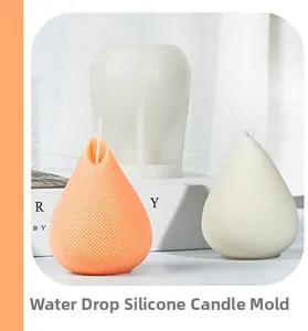 Vue détaillée du moule en silicone goutte et bougies texturées à motif nid d'abeille