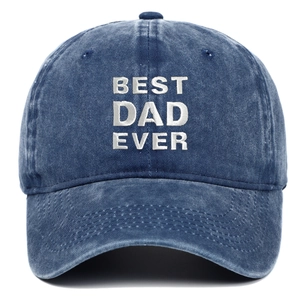Casquette en coton délavé bleu marine avec broderie Best Dad Ever style vintage