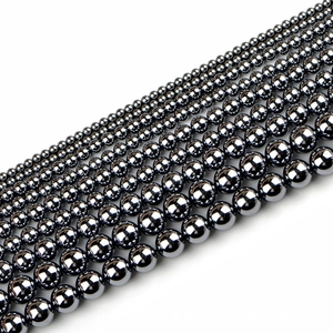 Deep grey terahertz beads with metallic luster in various sizes for DIY jewelry