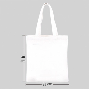 White canvas tote bag 35x40cm minimalist cotton shoulder shopping bag for daily use
