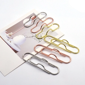 Creative wavy heart-shaped metal pen clips in gold, silver and rose gold finishes