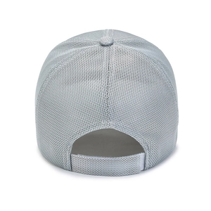 Rückansicht hellgraue Mesh-Baseballkappe mit verstellbarem Klettverschluss für Herren