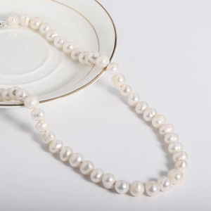 Classic 925 sterling silver freshwater pearl necklace for women with elegant luster