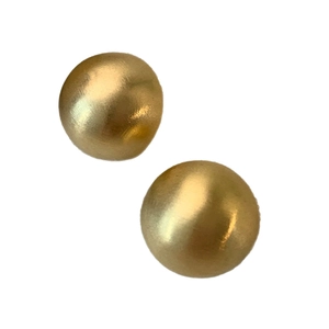 Minimalist matte gold spherical stud earrings in a round metal design for women