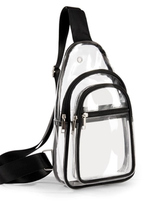 Transparent PVC Sling Bag Waterproof Clear Chest Bag Outdoor Sports Travel Adjustable Strap Women