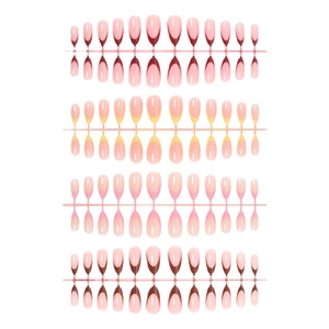 French press-on nail kit featuring burgundy, yellow, pink, and brown almond shapes