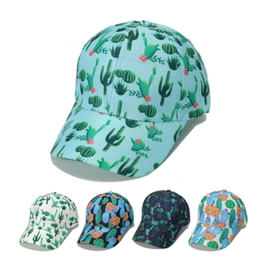 Polyester Baseball Cap Tropical Cactus Banana Floral Print Summer Outdoor Sun Hat Adjustable Casual For Women Men