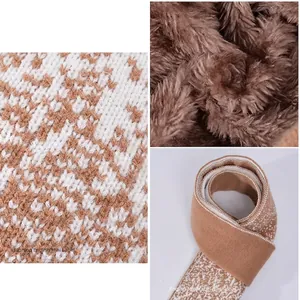 Ensemble d'hiver 3 pièces avec écharpe en tricot, doublure peluche et motif jacquard