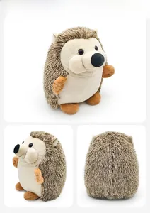 Multiple views showing the soft texture and shape of the hedgehog plush toy
