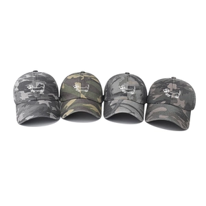 Gewaschene Camouflage-Baseballkappen für Damen und Herren mit gestickten Dackel-Motiven