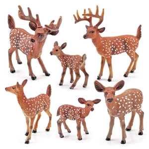 Realistic White-Tailed Deer Animal Figures Set Educational Plastic Forest Animal Models For Kids Science Project Home Decor
