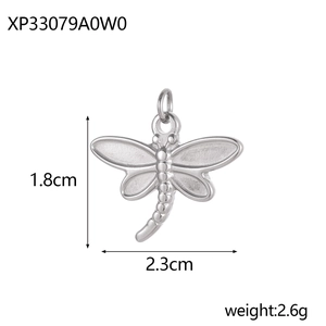 Polierter Libellen-Anhänger aus Edelstahl für DIY Schmuckherstellung 2,3x1,8cm