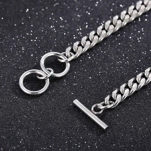 Cuban Link Necklace Stainless Steel Jewelry With Toggle Clasp Unisex Fashion Hip Hop Accessory Minimalist Chain
