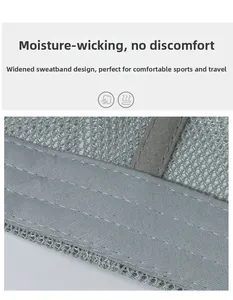 Detail of widened moisture-wicking sweatband with breathable honeycomb mesh structure