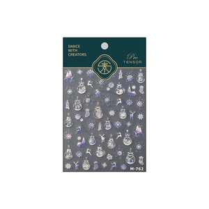 Christmas snowflake nail stickers with holographic reindeer and winter crystal ball designs