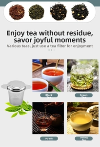 Detail view of 304 stainless steel tea infuser with fine mesh filter and silicone lid