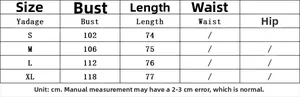 Tableau des tailles détaillé du sweat à manches longues à volants avec mesures du buste