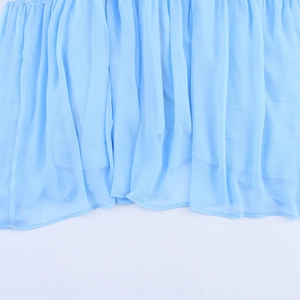 Light blue pleated chiffon maxi dress with sweet ruffle stitching and airy texture