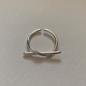 925 Sterling Silver Ring Knot Geometric Line Minimalist Open Adjustable Korean Fashion Jewelry Women