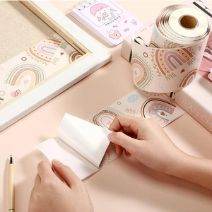 Waterproof bohemian rainbow bulletin board border sticker with self-adhesive backing