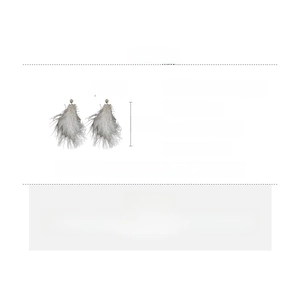 Detail specifications of long feather tassel earrings with sparkling cubic zirconia stones