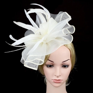 Elegant Feather Mesh Fascinator Retro Bridal Hairpiece Vintage Party Headband Wedding Banquet Accessory For Women