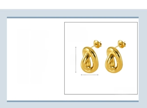 Détails des dimensions et spécifications en acier inoxydable doré 18K pour boucles