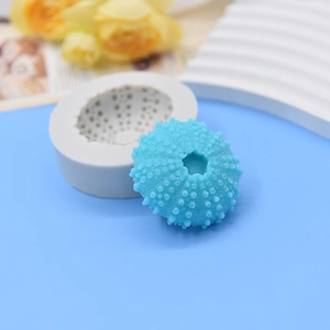 3D sea urchin silicone mold for fondant and resin DIY crafts with textured finish