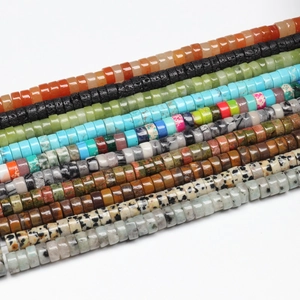 Natural Stone Spacer Beads Disk Heishi Flat Round Gemstone Loose Beads For DIY Jewelry Making Necklaces Bracelets
