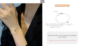 Silver bead chain bracelet with spherical pendant and adjustable extension chain details