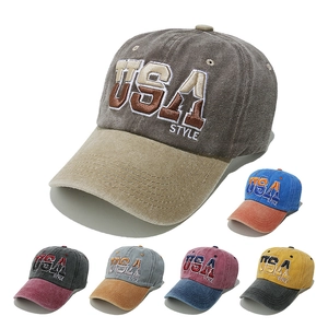 Berretto da Baseball in Cotone Lavato Retro per Uomo Donna Stile USA Ricamo Lettere Patchwork Regolabile Dad Hat Copricapo
