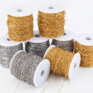 Stainless Steel Bar Link Chain Thin Stick Jewelry Bulk Chain For DIY Necklace Bracelet Making Gold Steel Color Accessory