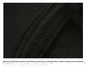 Detail of the widened sweatband with fine stitching on the wool plaid baseball cap