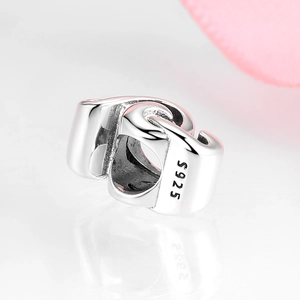 Polished S925 sterling silver music note charm bead for DIY charm bracelet