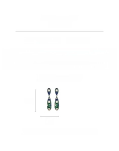 Détails des boucles d'oreilles gouttes avec zircons verts et bleus et tiges en argent