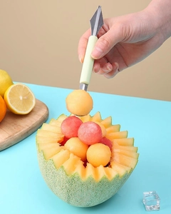 Cuillère à melon et couteau à sculpter en acier inoxydable pour boules de fruits