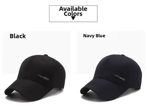 Détails des casquettes de baseball en coton noir et marine avec logo SPORT