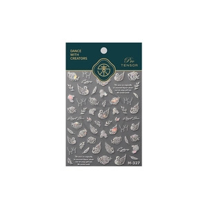 Laser silver cartoon nail art sticker M-327 with swan and rose patterns