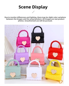 Mini jelly handbags set in 8 colors with woven handles and gold heart-shaped buckles