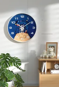 Detail of 3D astronaut relief on deep blue space dial with white 3D numbers