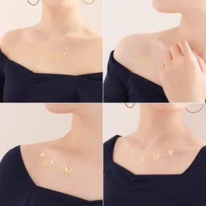 Golden metallic freckle tattoo stickers featuring snowflake and butterfly festival designs