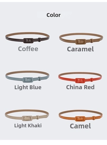 Detailed view of genuine leather belts for women in multiple colors with wrapped buckles