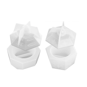 Polygonale geometrische opbergdoos hars siliconen mal voor DIY kaarsenpotjes