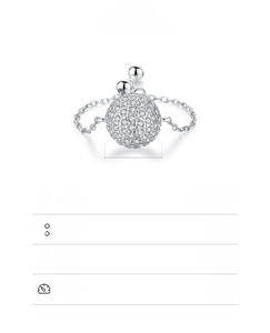 Detailed view of S925 sterling silver ball ring with micro-paved sparkling cubic zirconia